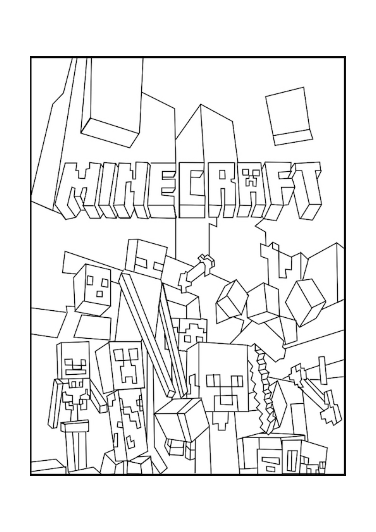 1295x1832 Drawn Minecraft