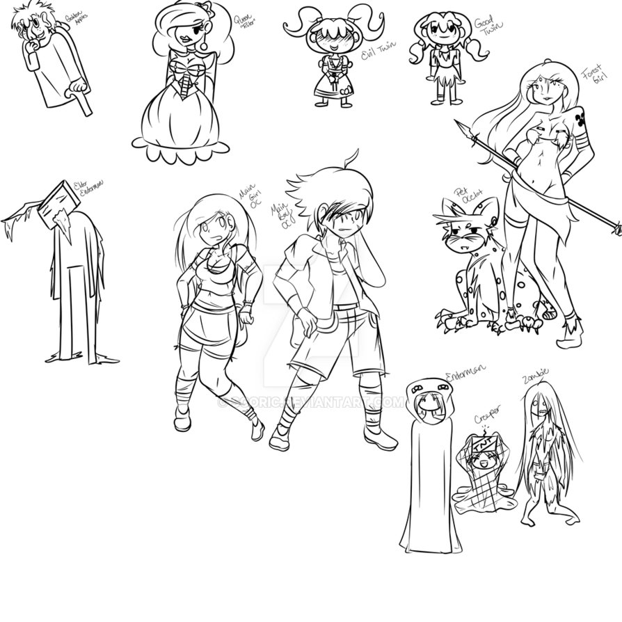 894x894 Minecraft Story Characters By Scoric