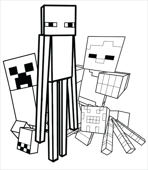 585x671 Coloring Pages For Minecraft Coloring Page Drawing Inspired By 1