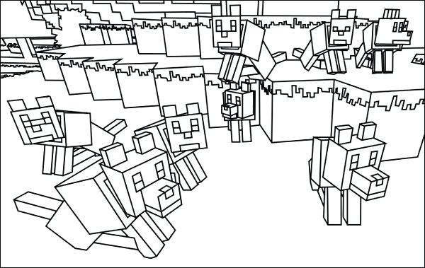 600x379 Coloring Pages Minecraft Wolf Page Colori On Minecraft Coloring
