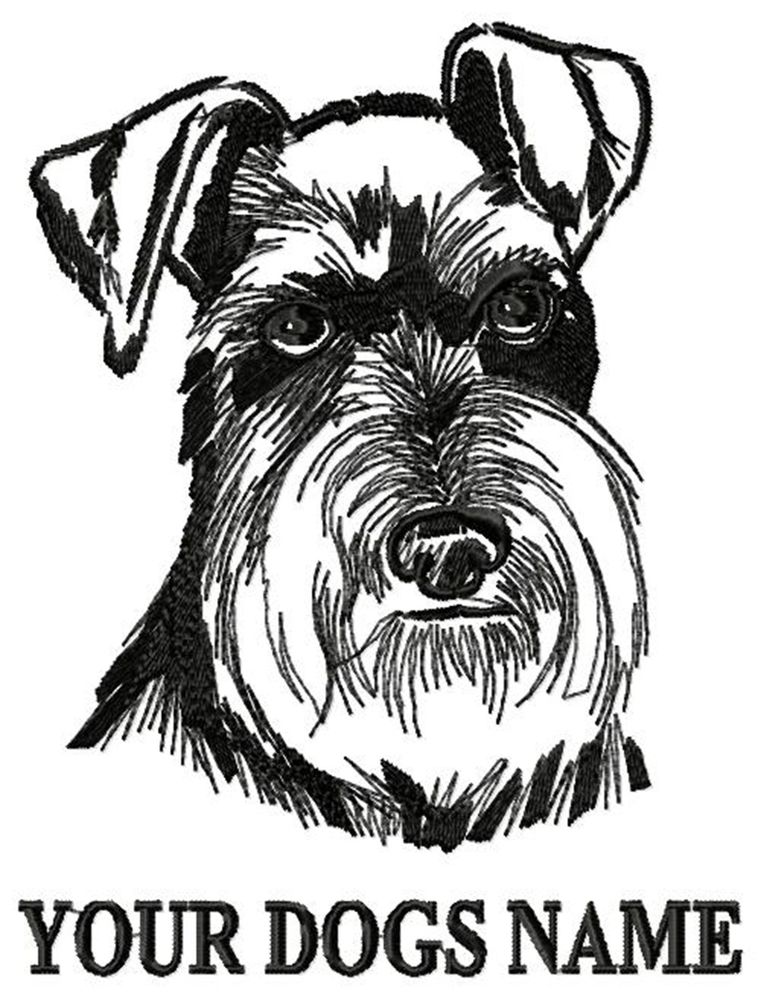 761x1000 Personalized Uncropped Schnauzer Embroidered T Shirt Youth Adult