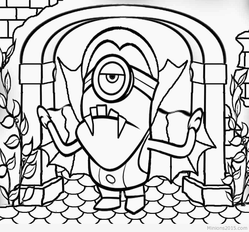 1000x933 Evil Minion Coloring Pages With Vampire Costume Style For Kids
