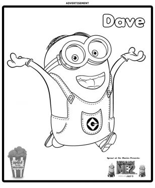 308x373 Minion Dave Coloring Page No Show Coloring Pages For Kids