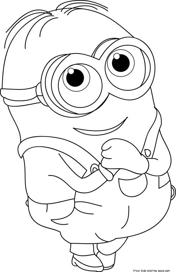 564x873 The Minions Dave Coloring Page For Kids