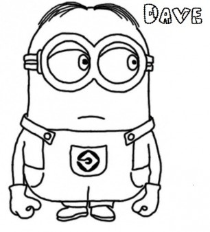 306x338 Dave The Minion Despicable Me 2 Coloring Page