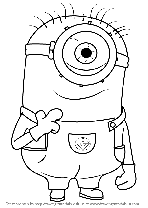 598x844 Learn How To Draw Stuart From Minions (Minions) Step By Step