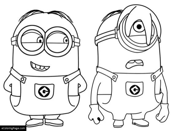 600x428 Free Minions Bob And Stuart Coloring Page