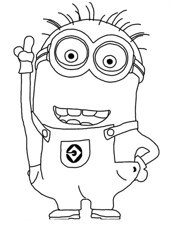 600x840 Despicable Me Coloring Page Minion Printable For Snazzy Draw Paint