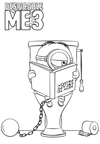 333x480 Despicable Me 3 Minion In Prison Coloring Page Free Printable