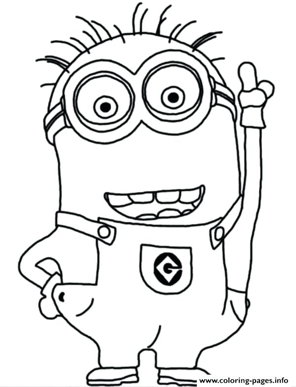 600x783 Coloring Pages Of Minions Crazy The Minion Coloring Page Coloring