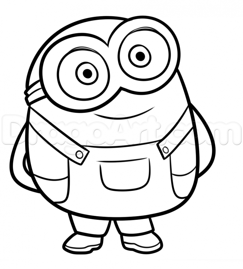 805x892 Drawing Drawings Of Minions Step By Step Plus Christmas Drawings