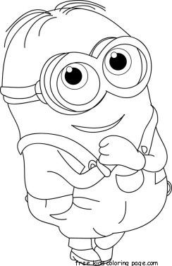 244x377 Printable The Minions Dave Coloring Page For Kids Coloring Pages