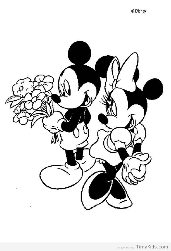 601x880 Minnie And Mickey Mouse Coloring Pages Timykids