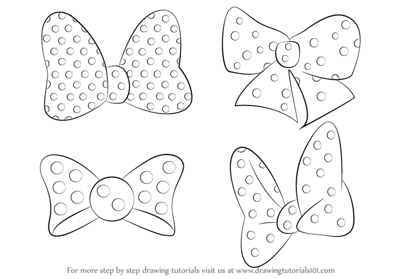 800x563 Learn How To Draw Minnie Mouse Bow Tie (Minnie Mouse) Step By Step
