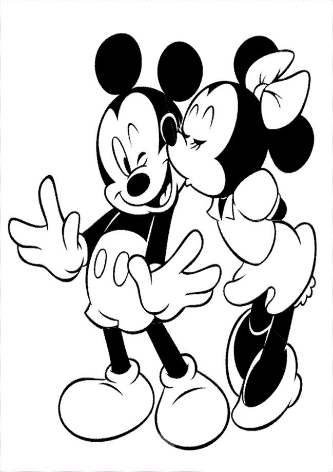 649x919 Minnie Kissing Mickey Coloring Page Cartoon Pages
