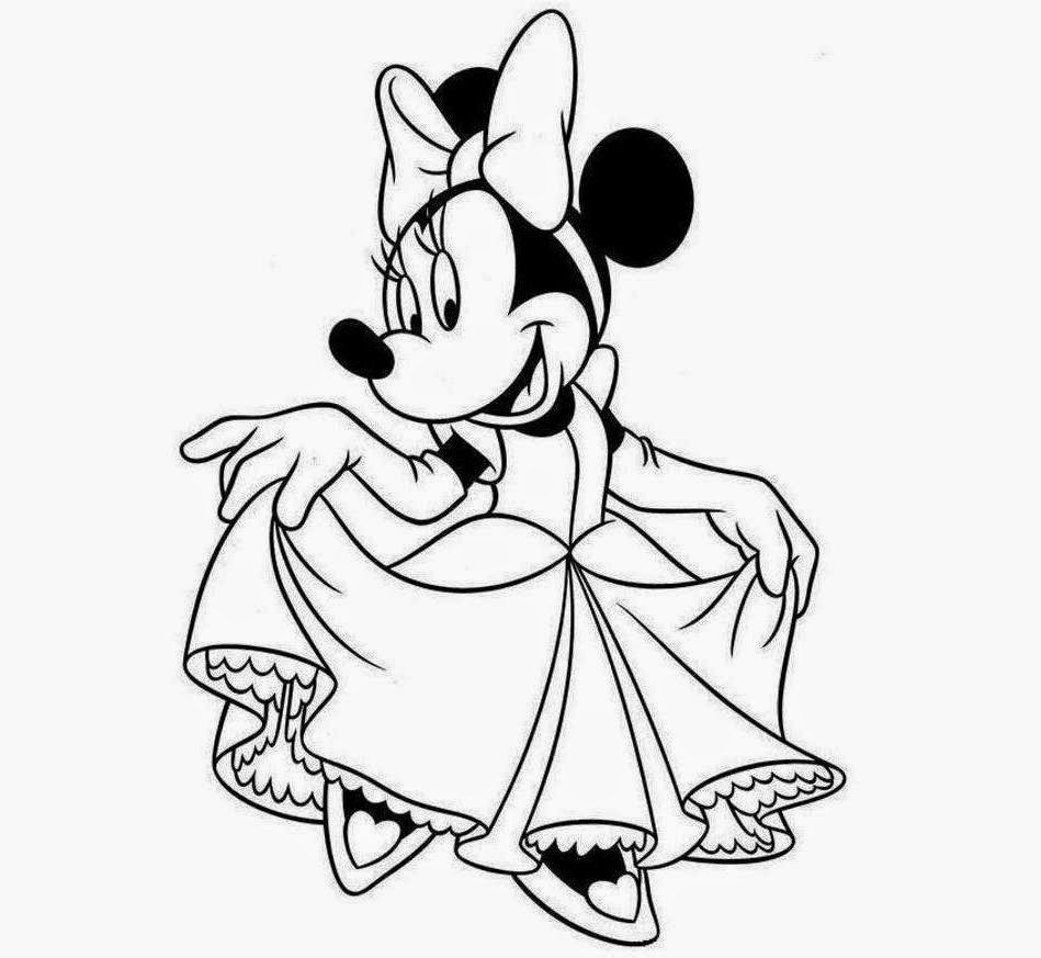 949x873 Colour Drawing Free Hd Wallpapers Minnie Mouse For Kid Coloring