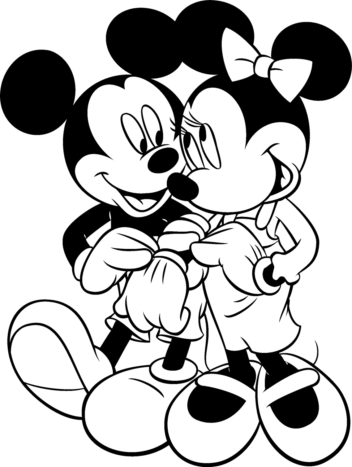 1138x1508 Mickey Mouse And Minnie Mouse Drawing Color Drawing To Print