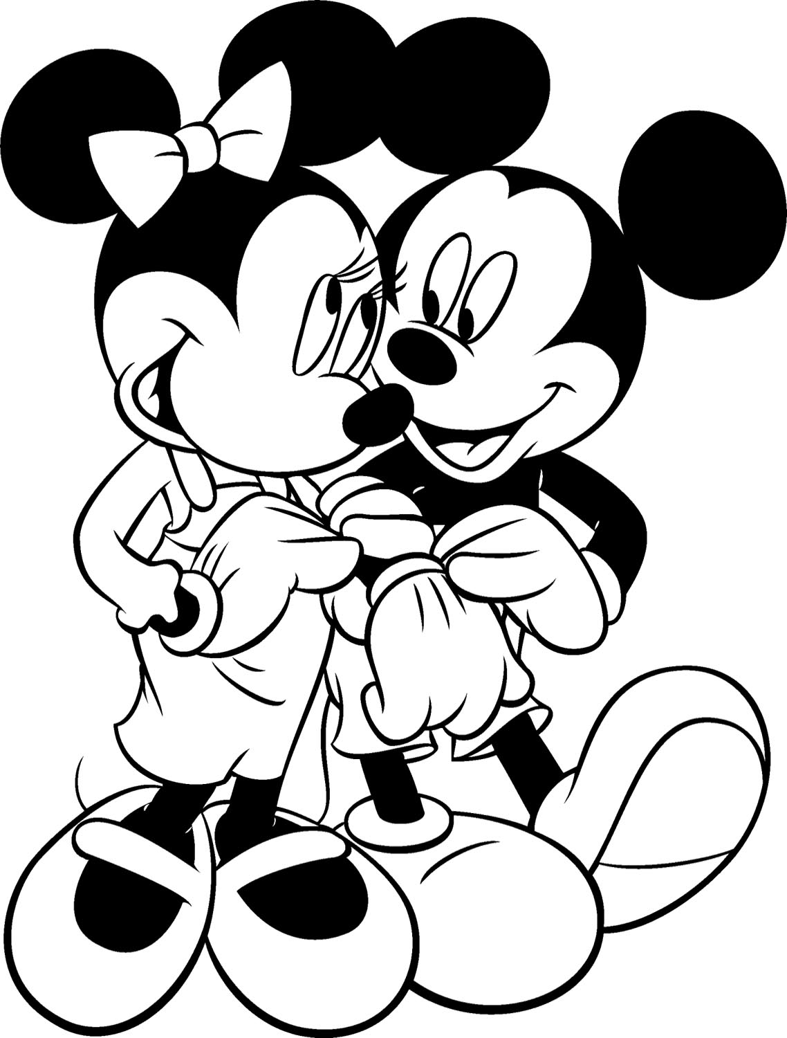 1138x1500 Simple Minnie Mouse Drawing Valentines Of Mickey Mouse And Minnie