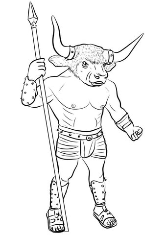 339x480 Minotaur Coloring Page Free Printable Coloring Pages