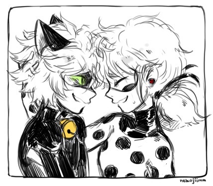 428x374 Miraculous Drawing, Ladynoir, Miraculous Ladybug, Chat Noir