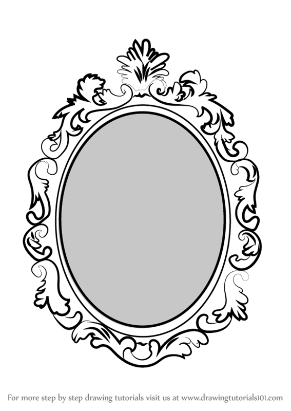 567x800 Learn How To Draw Beautiful Mirror (Everyday Objects) Step By Step