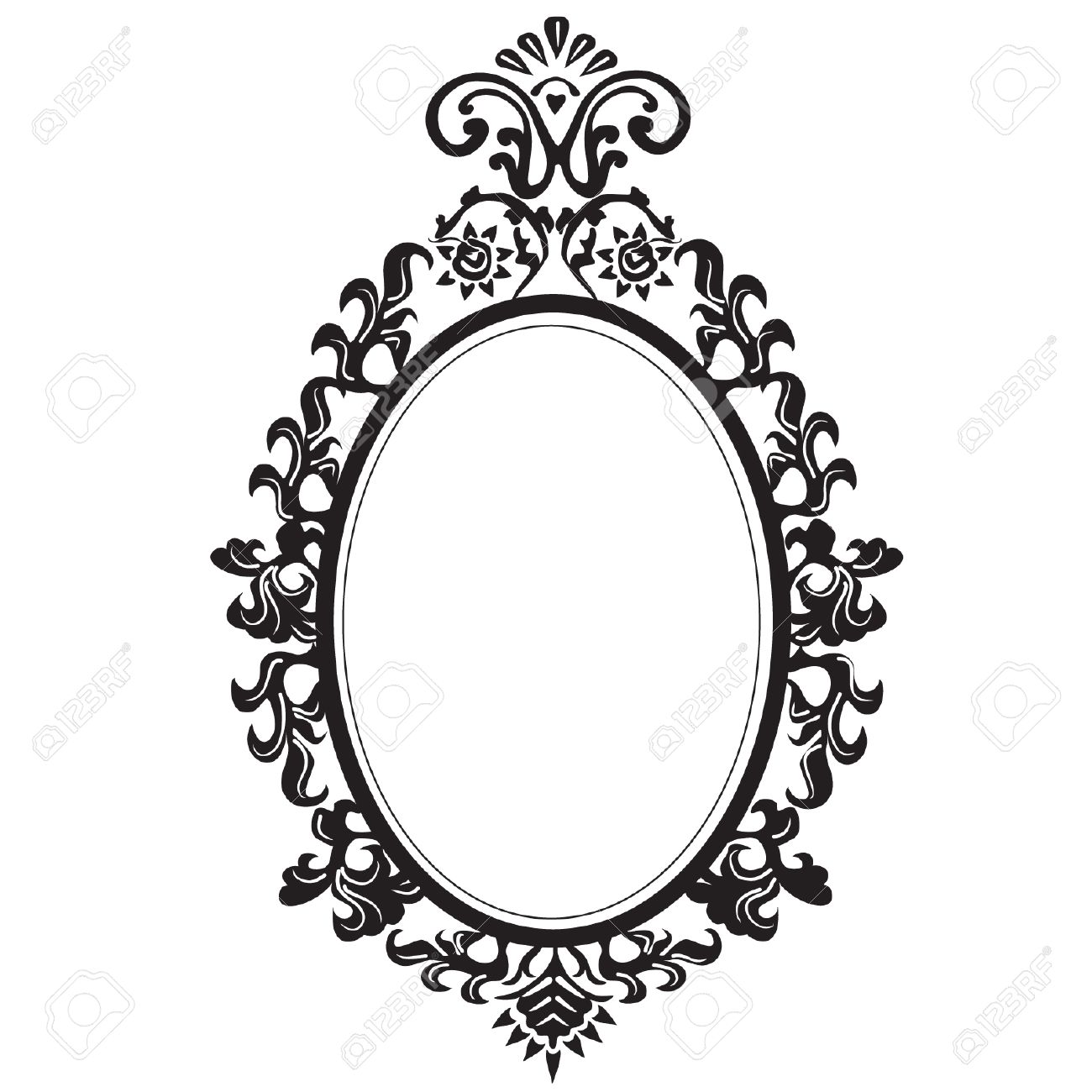 1300x1300 Old Elegant Mirror. Royalty Free Cliparts, Vectors, And Stock