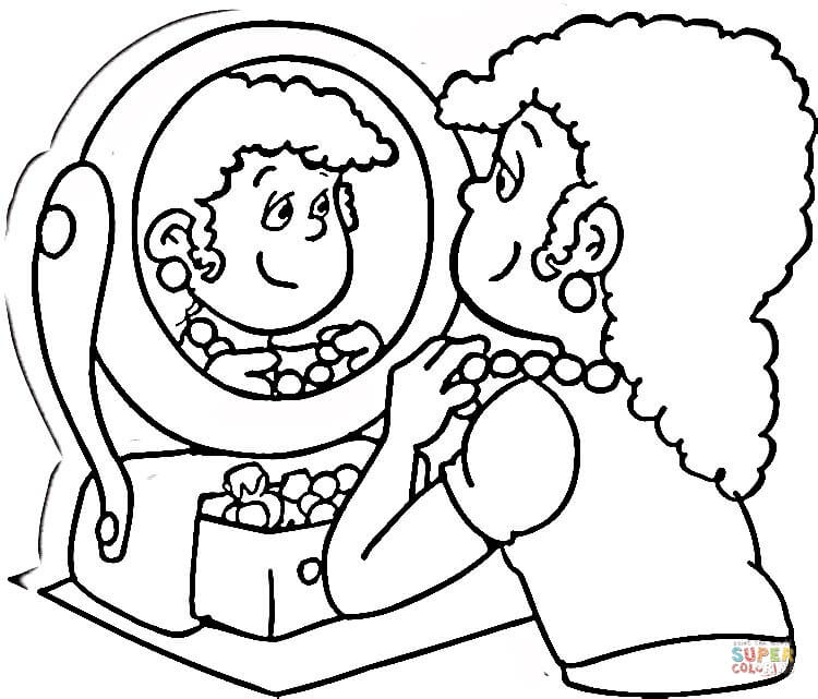 750x641 Looking In The Mirror Coloring Page Free Printable Coloring Pages