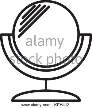 300x353 Mirror Icon. Hair Salon And Bathroom Design. Vector Graphic Stock