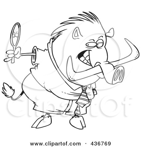 450x470 Royalty Free (Rf) Clip Art Illustration Of A Cartoon Black
