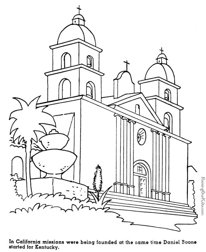 670x820 California Missions History Coloring Pages For Kids 4th Grade