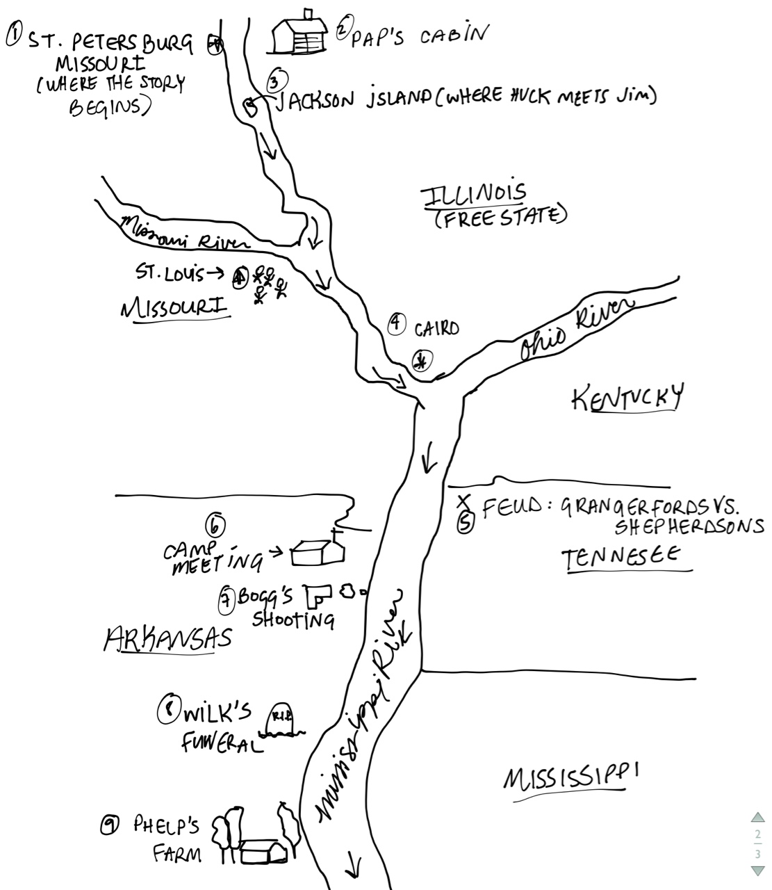 1111x1280 Huckleberry Finn Map Uptowncritters