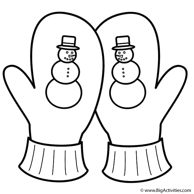 640x640 Crossed Mittens With Snowman