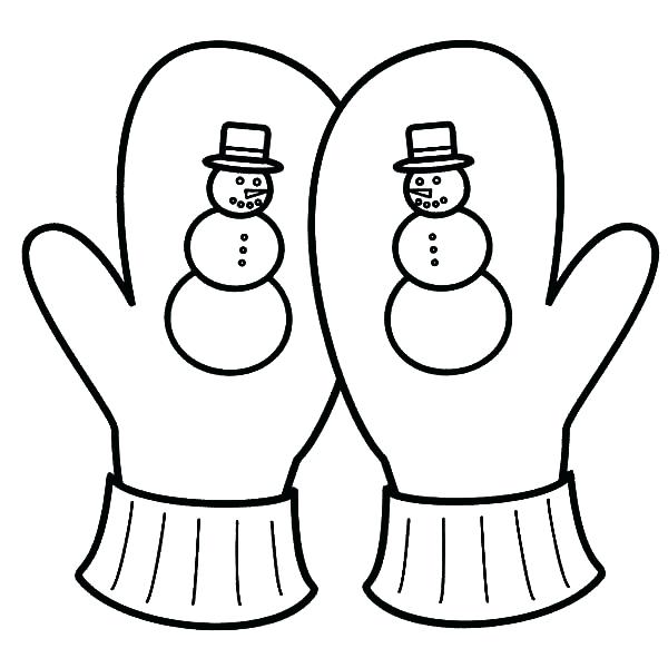 600x600 Mittens Coloring Page