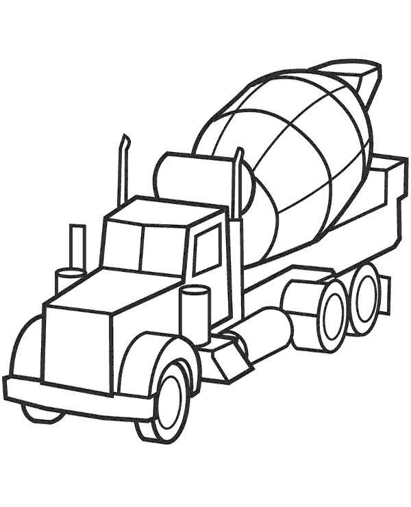 600x740 Concrete Mixer Printable Coloring Page To Print Or Download For Free