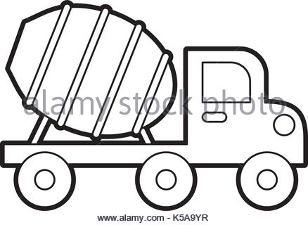 438x320 Concrete Mixer Truck. Concrete Machine Truck. Vector Illustration