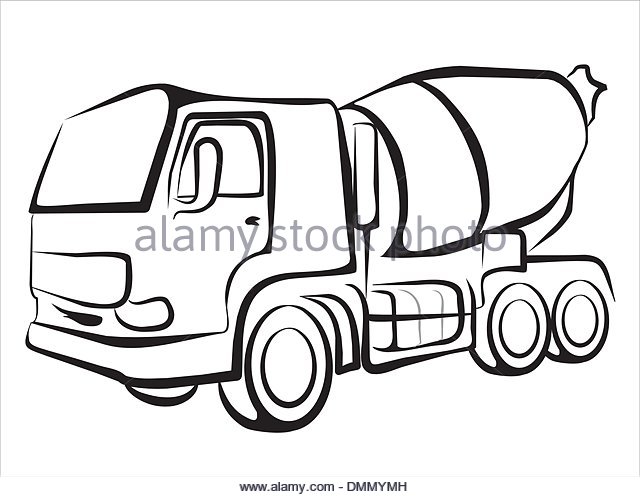 640x497 Outline Of Concrete Mixer Truck Stock Photos Amp Outline Of Concrete