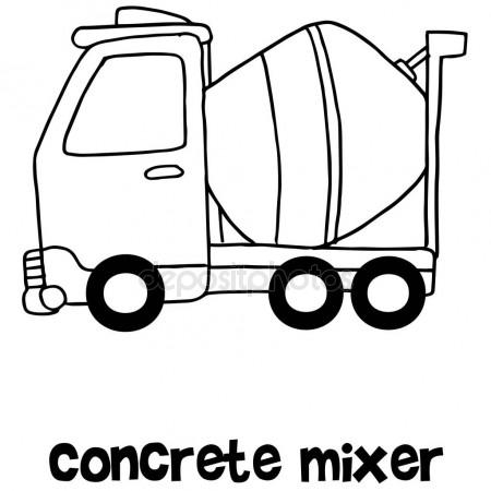 450x450 Concrete Mixer Cartoon Hand Draw Stock Vector Kongvector