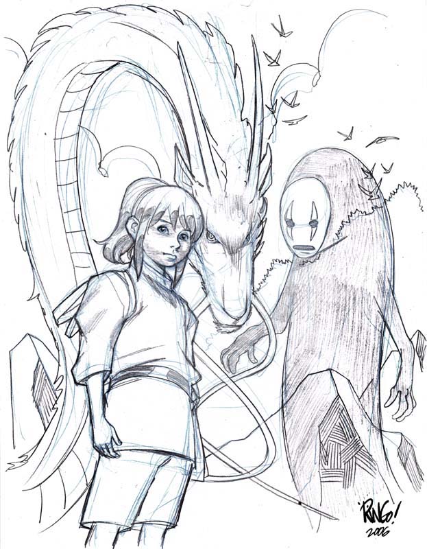 623x800 Spirited Away By Wieringo Lineart Superhero Detailed