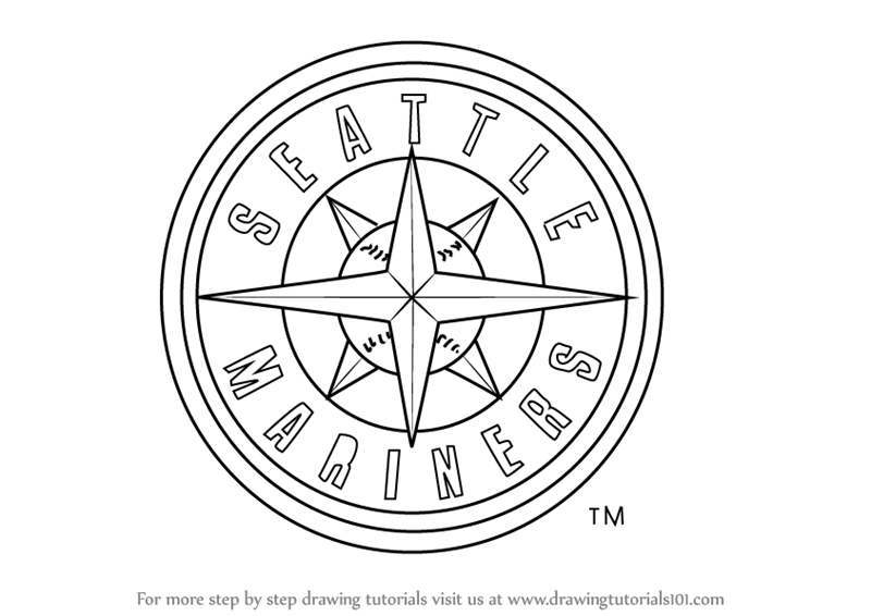 800x566 Learn How To Draw Seattle Mariners Logo (Mlb) Step By Step