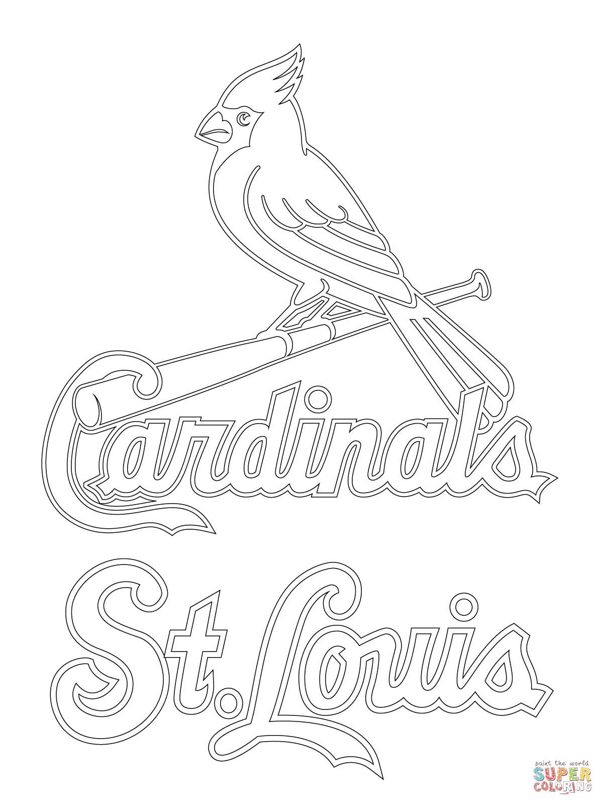 1200x1600 St. Louis Cardinals Logo Coloring Page Diy