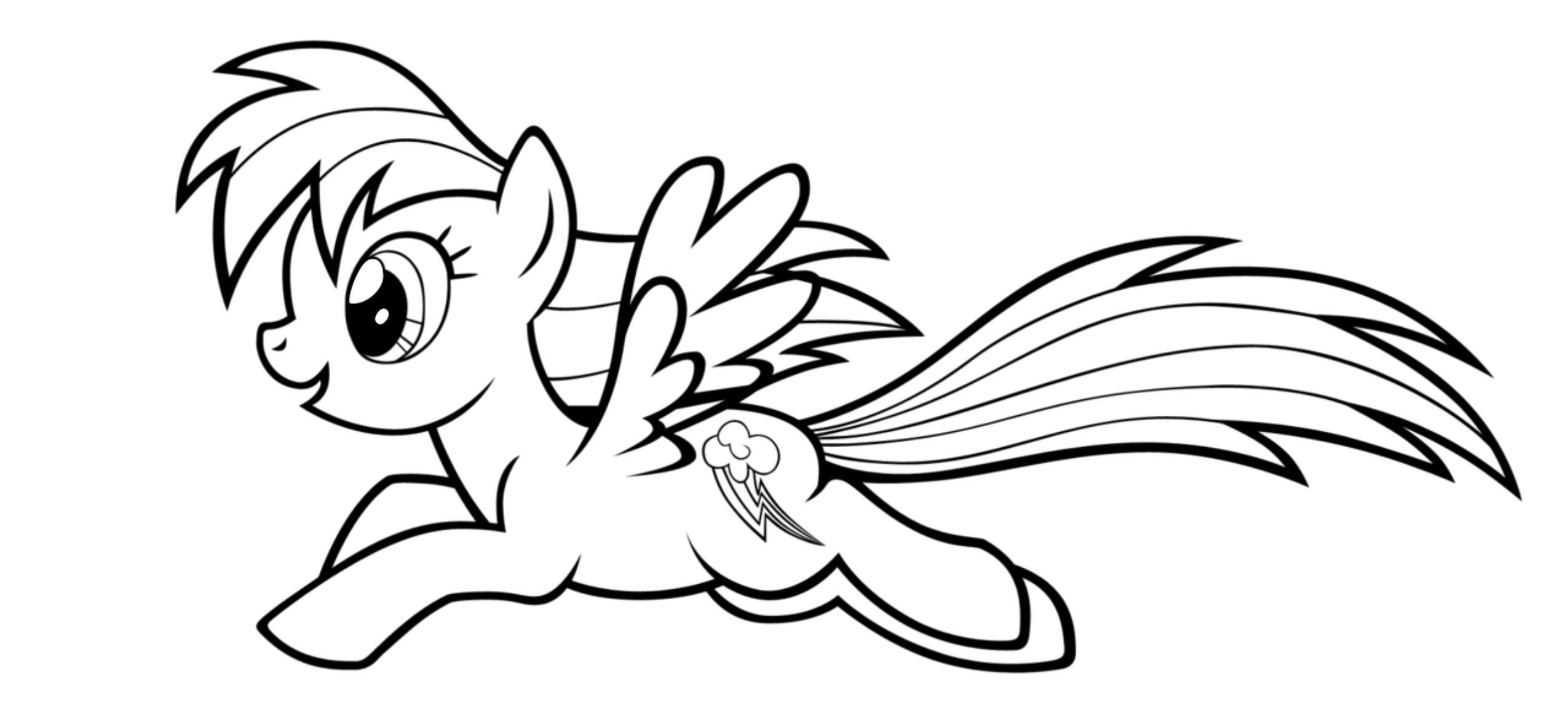 2550x1169 My Little Pony Coloring Pages Rainbow Dash Free Draw To Color