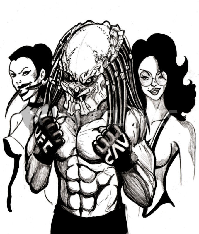 679x800 Mma Predator Drawing Art Prints And Posters By Mokaup Oscar