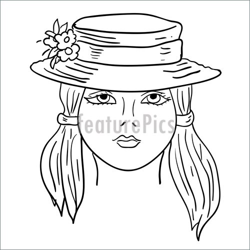 500x500 Fine Art Hand Drawn Fashion Model. Woman's Face