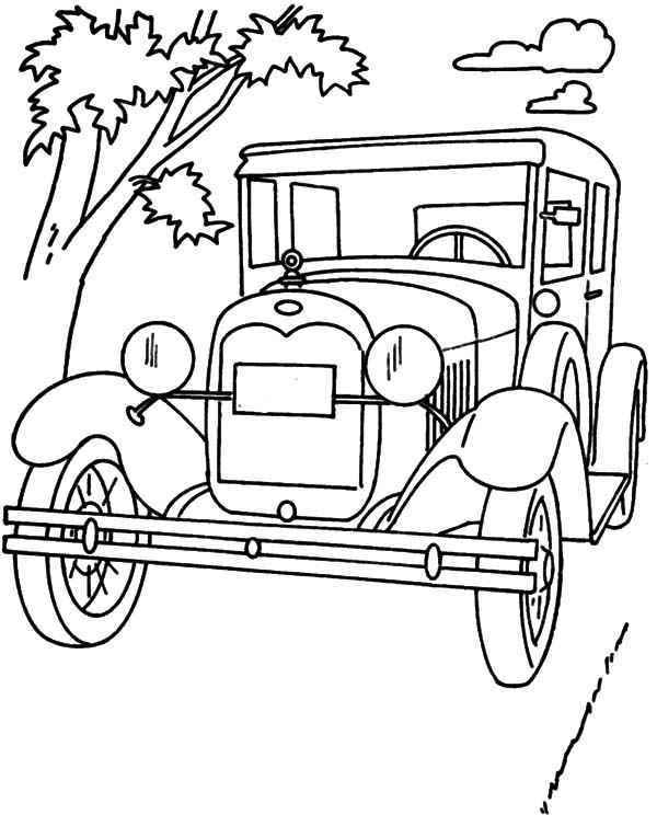 600x744 Ford Classic Model T Car Coloring Pages Color Luna