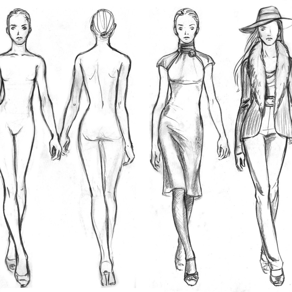 1024x1024 How To Draw Fashion Models Step By Step