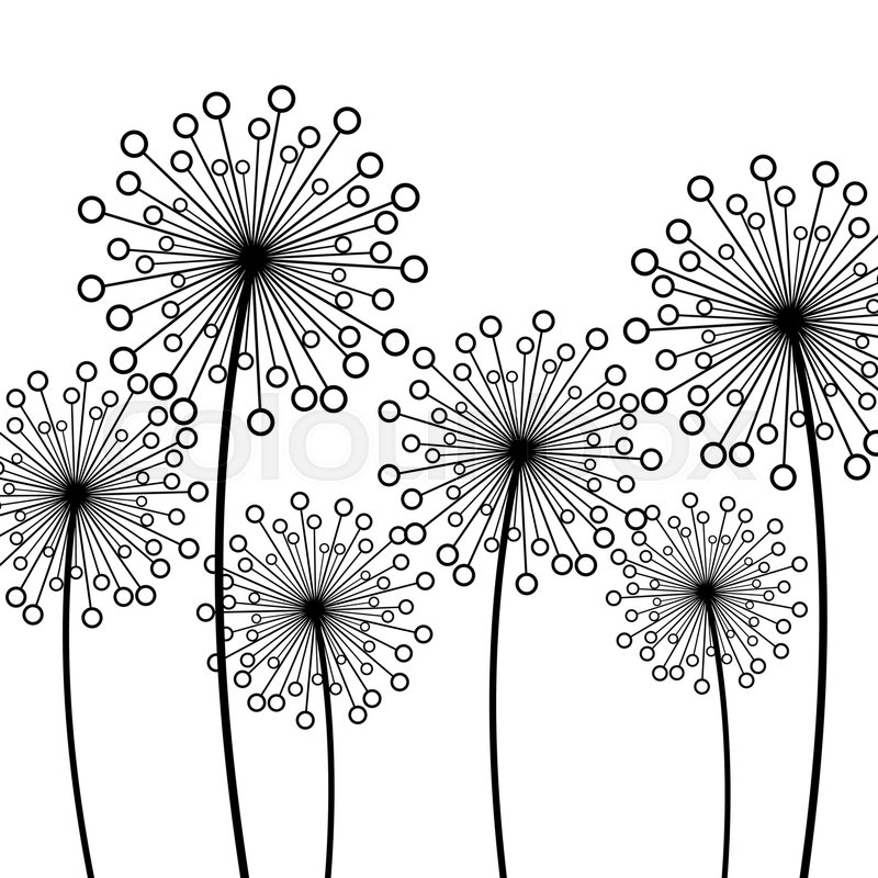 800x800 Abstract White Background With Black Stylized Decorative