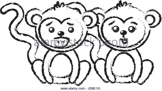 640x361 Funny Cartoon Monkey Black And White Stock Photos Amp Images
