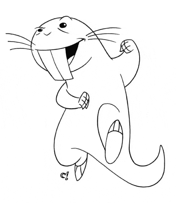 600x691 Naked Mole Rat Coloring Page