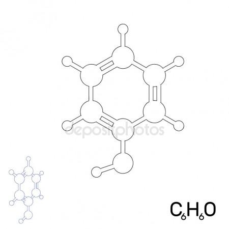 450x450 Phenol Model Molecule. Isolated On White Background. Vector