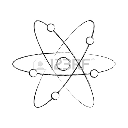 450x450 Atom Molecule With Magnifying Glass Vector Illustration Design